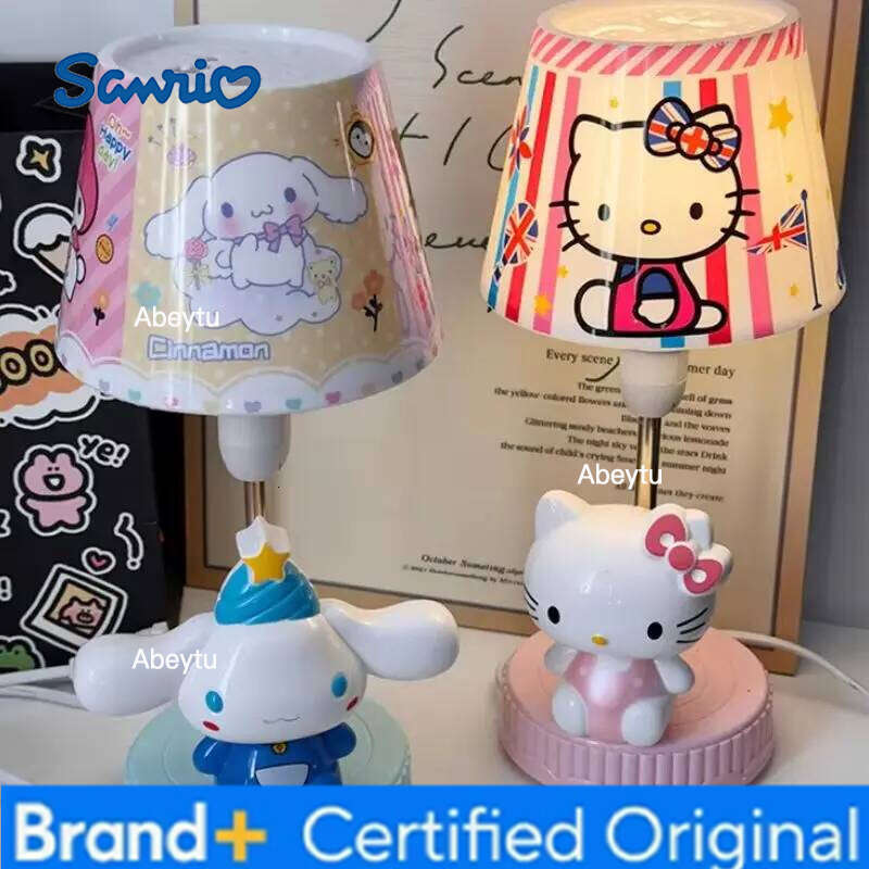 Sanrio Hello Kitty Kawaii Bedside Lamp Kuromi Cinnamorol Anime Student Plug In Charge Night Light Girls Cartoon Christmas Gifts H260209-image-1095261544