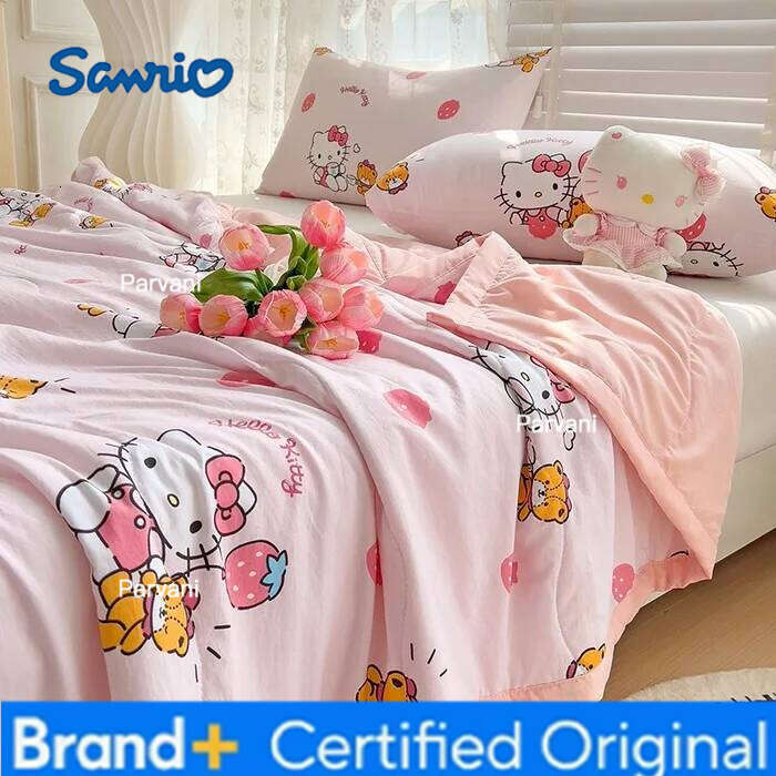 Sanrio Cartoon children's double-layer gauze summer with Yuguigou air conditioner Kulomi machine washable thin blanket H2602091-image-1095307668