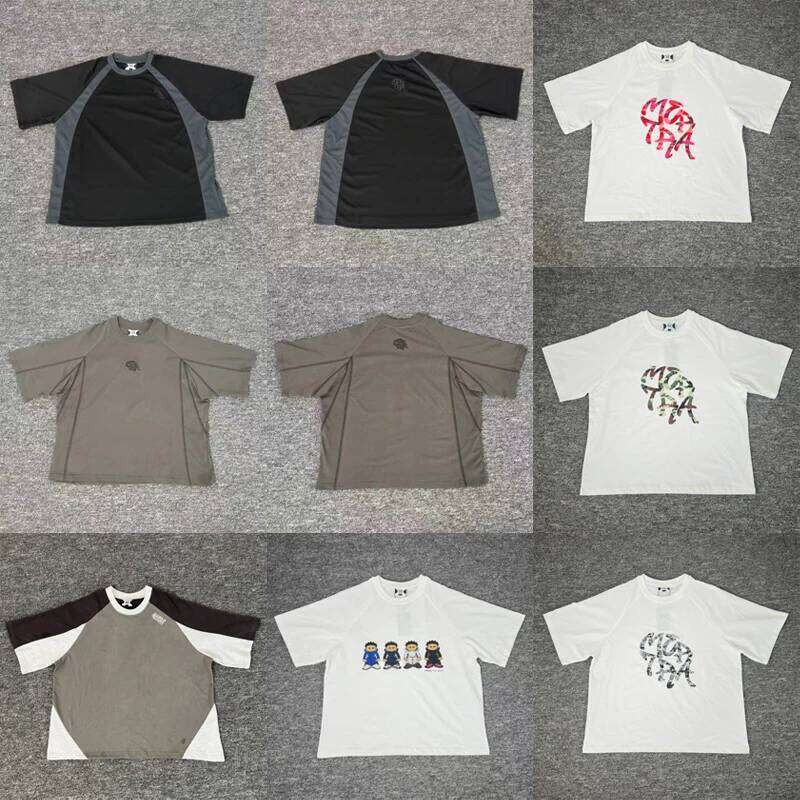 Camiseta Mertra de alta calidad con envío de un día para hombre, camisetas de manga corta con estampado de logotipo bordado, camisetas de estilo Hip