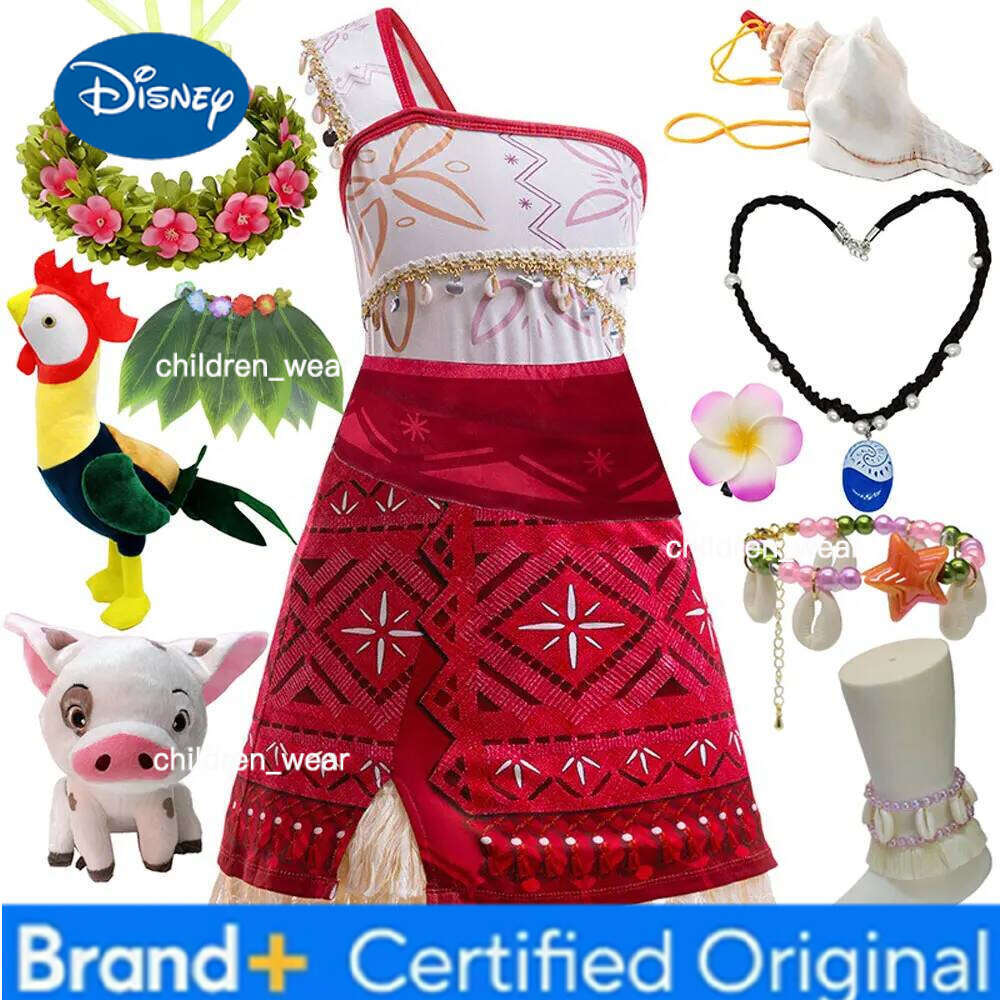 Disney 2 nouveau film Moana princesse même Style une bandoulière imprimé robe asymétrique fille cadeau de fête de noël H260209