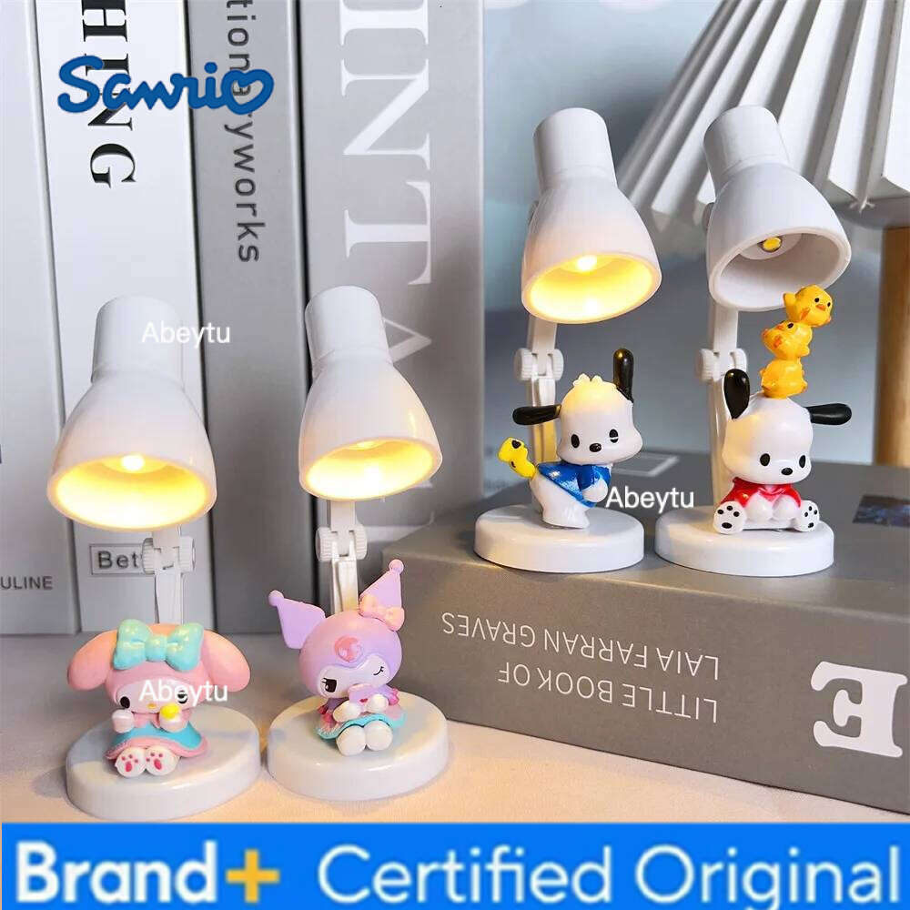 Sanrio Cartoon Mini Small Desk lamp Cinnamoroll Kuromi Melody Action Model Toys LED Desktop Decoration Birthday Gift H260209-image-1095262724