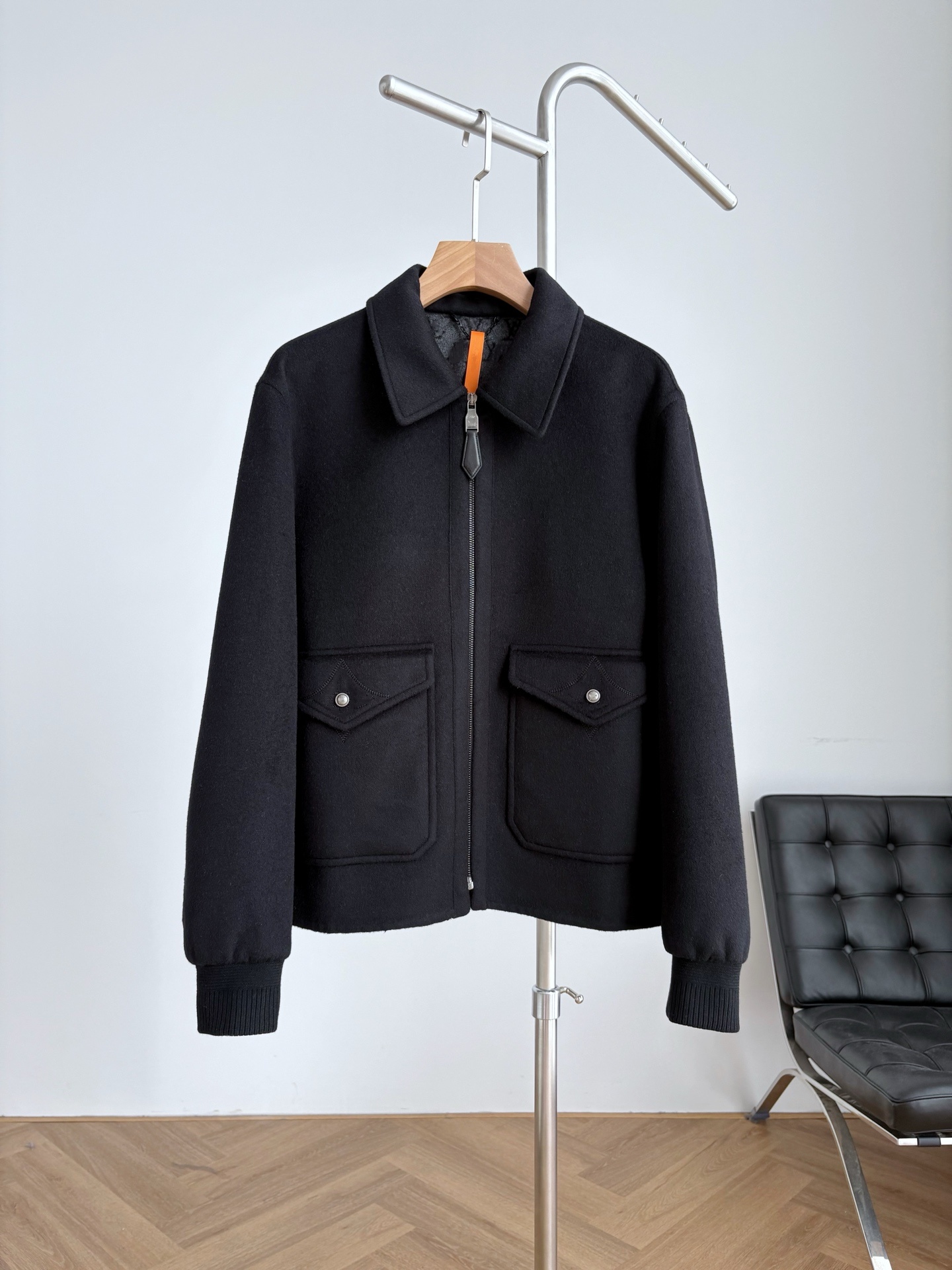 Autumn and Winter Men's Wool Tweed Coat Blended Hair Double-Sided Cinch-Waist Jacket Zip-up cardigan wool coat Warm Wool Coat Embroidered Jacqu
