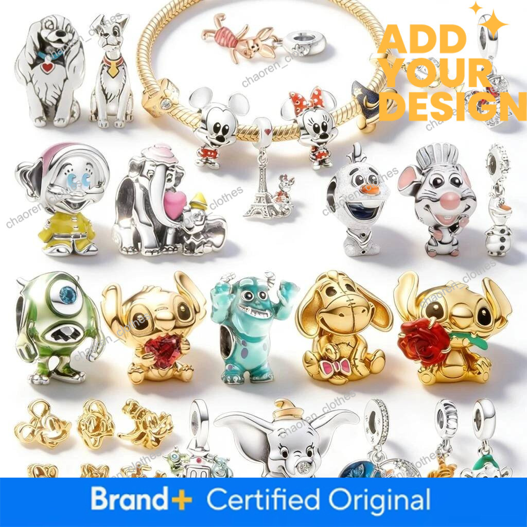 New Disney Charms DIY Jewelry Gifts Stitch Mickey Mouse Dumbo & Mom Frozen Olaf Donald Duck Beads Fit Original Snake Bracelets