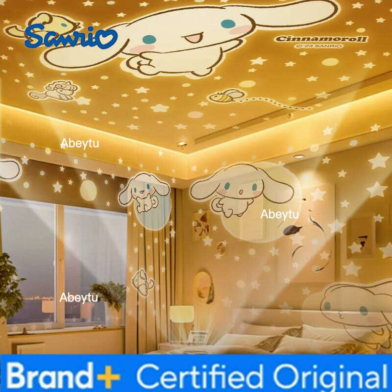 Sanrio Cartoon Cinnamoroll Star Projector Night Light Music Box,Dreamy HD Starry Sky Ceiling Projection for Kids Bedroom Home Decor H2602091-image-1095305231