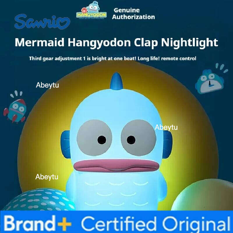 Sanrio Kawaii Character Pat-Light For Girl's Birthday Gifts Mermaid Hangyodon Night Lamp Anime Figures Decor Toys H260209-image-1095262577