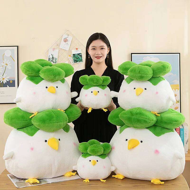 1pc 30cm/11.81in Cute rookie chicken plush creative soothing Chinese cabbage doll pillow girl gift H260209-image-1094707986