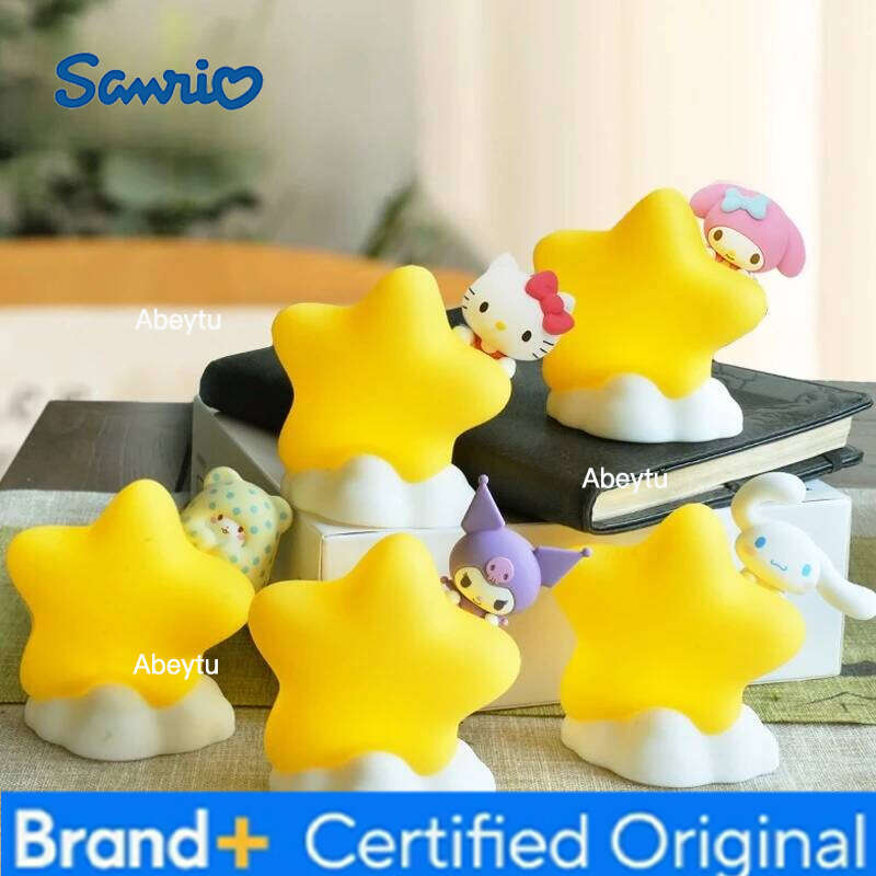 Sanrio New Hello Kitty Cinnamoroll Star Light Desktop Decor Toys Cute MARUMOFUBIYORI COGIMYUN Night Lamp Girls Toy Gifts H260209-image-1095261423