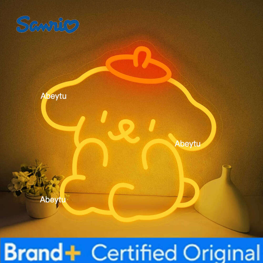 Sanrio Pompompurin LED Sign Lover Gifts Cute Dog Dimmable Neon Light USB for Party Baby Room Bedroom Wall Decor H260209-image-1095260785