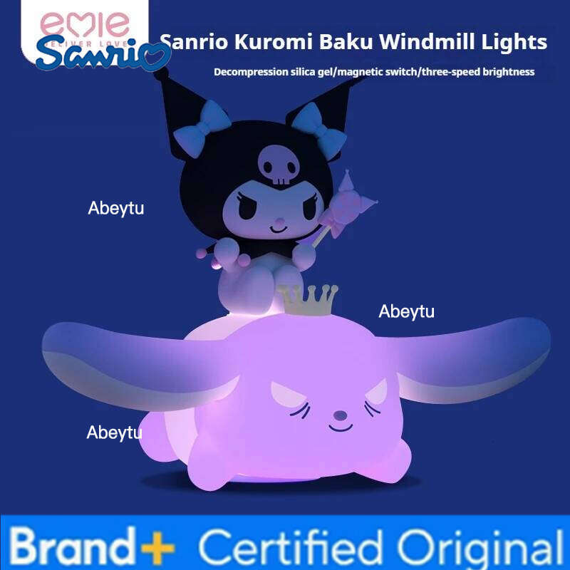 Sanrio Genuine New Kuba Series Luminous Toys Night Anime Kuromi Atmosphere Lamp Bedlight Decor Ornament Girls Gifts H260209-image-1095262779