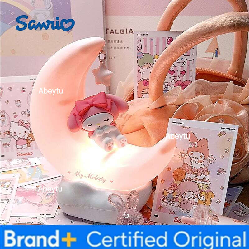 Sanrio Kawaii My Melody Moon Led Cute Girl Night Light Cartoon Light-up Ornament Children's Birthday Gift H260209-image-1095260181