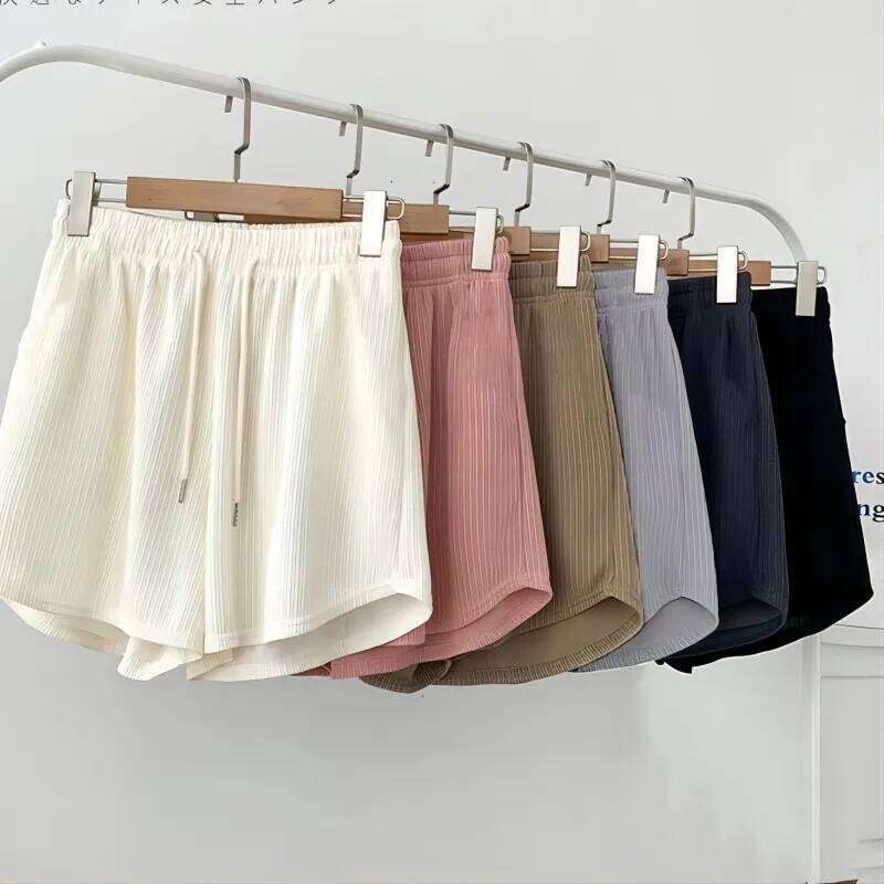 New Summer Sports Women's Korean High Waist Loose Large tudent Youth Home Sleepwear Running Yoga Shorts H260209-image-1094706437