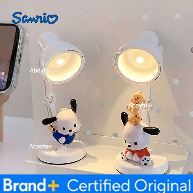 Sanrio Kawaii Pochacco Mini Nightlight Anime Atmosphere Stereo Doll Magnet Ins Simple Led Small Desk Table Lamp Toys Gift H260209-image-1095262790