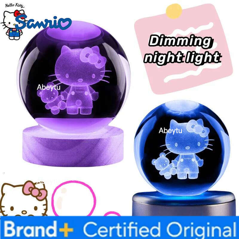 Sanrio Hello Kitty Anime Peripherals Creative Cartoon Carving High Value Desktop Ornaments Dimming Bedroom Night Light Girlfriend Gifts H260209-image-1095261463