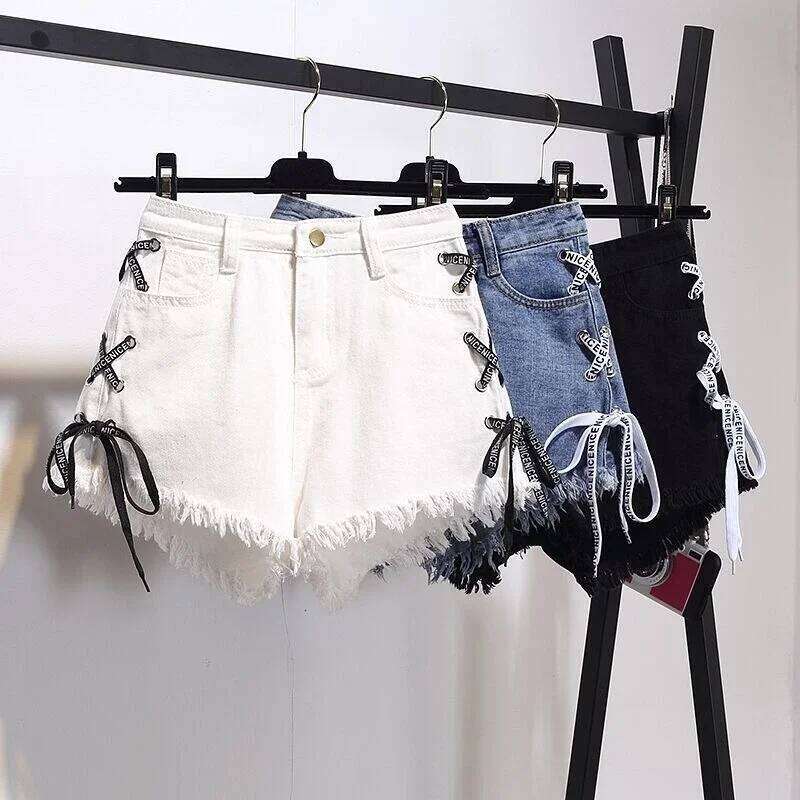 Sexy Summer White High Waist Short Pants Aesthetic Vintage Wide Leg Korean Casual Loose Fashion Women's Jean Denim Shorts Female H260209-image-1094705629