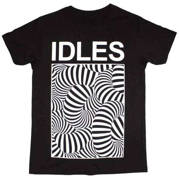 IDLES T-shirt illusione ottica, maglietta punk da uomo, perfetta per i fan che amano il design d'avanguardia dell'arte post-punk X260209