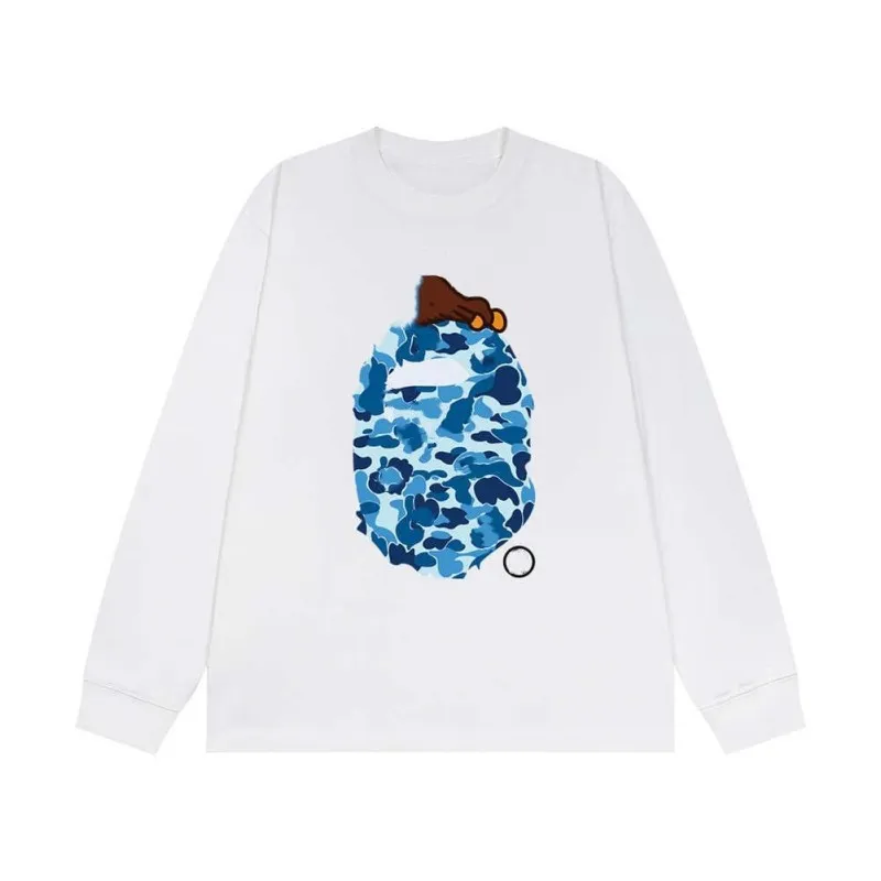 Designer Mens T-Shirts Tees Side Double Sided Camouflage Shark Hoodies Long Sleeve Tshirts Graphic Colorful Cashew Lightning Cotton Shirts