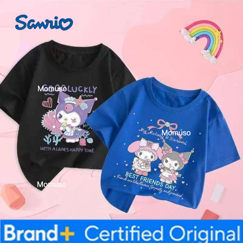 Sanrio 2PCS Baby Girls Cotton Top Kid My Melody Printed Children Autumn Fashion Short Sleeve T-shirt Boy Clothes H26020911-image-1095307615