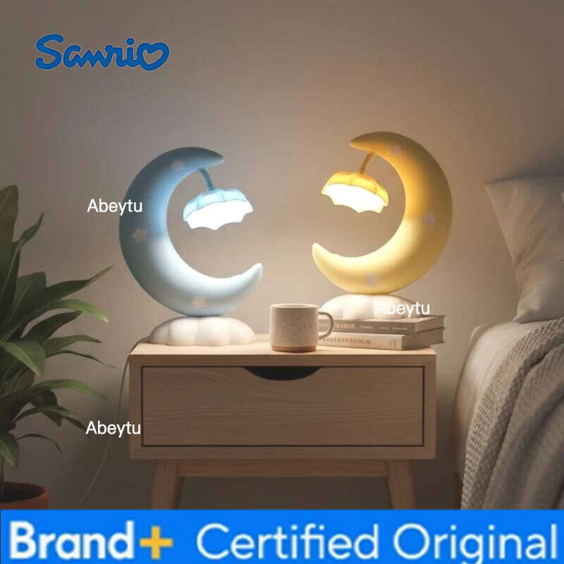 Sanrio Moon Shaped Night Light with Soothing LED Glow Bedside Lamp for Sleep Enhancement Bedroom Ambiance and Relaxing Atmosphere H260209-image-1095262119