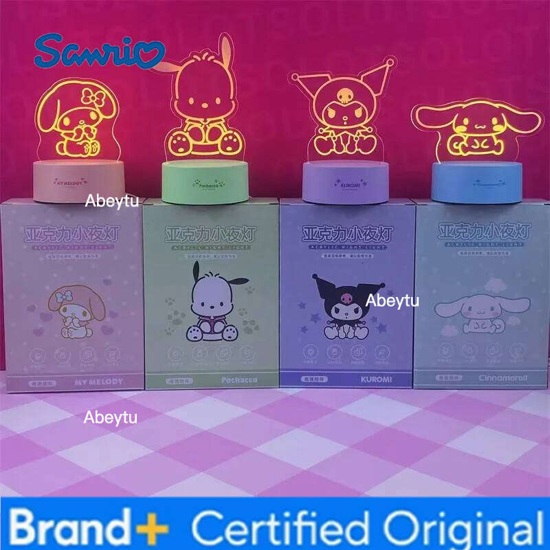 Sanrio Cartoon Acrylic Nightlight Cool Lomi Jade Guigou Anime Character Bedlight Decoration Birthday Gift Ornament H260209-image-1095261500