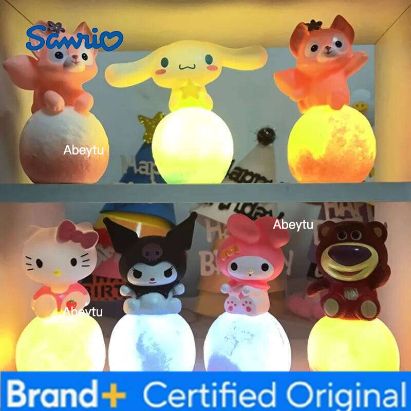 Sanrio Anime Hello Kitty Kuromi Cinnamoroll Melody Night Light Glowing Children Toy Bedside Lamp Kawaii Cute Kids Birthday Gift H260209-image-1095261226