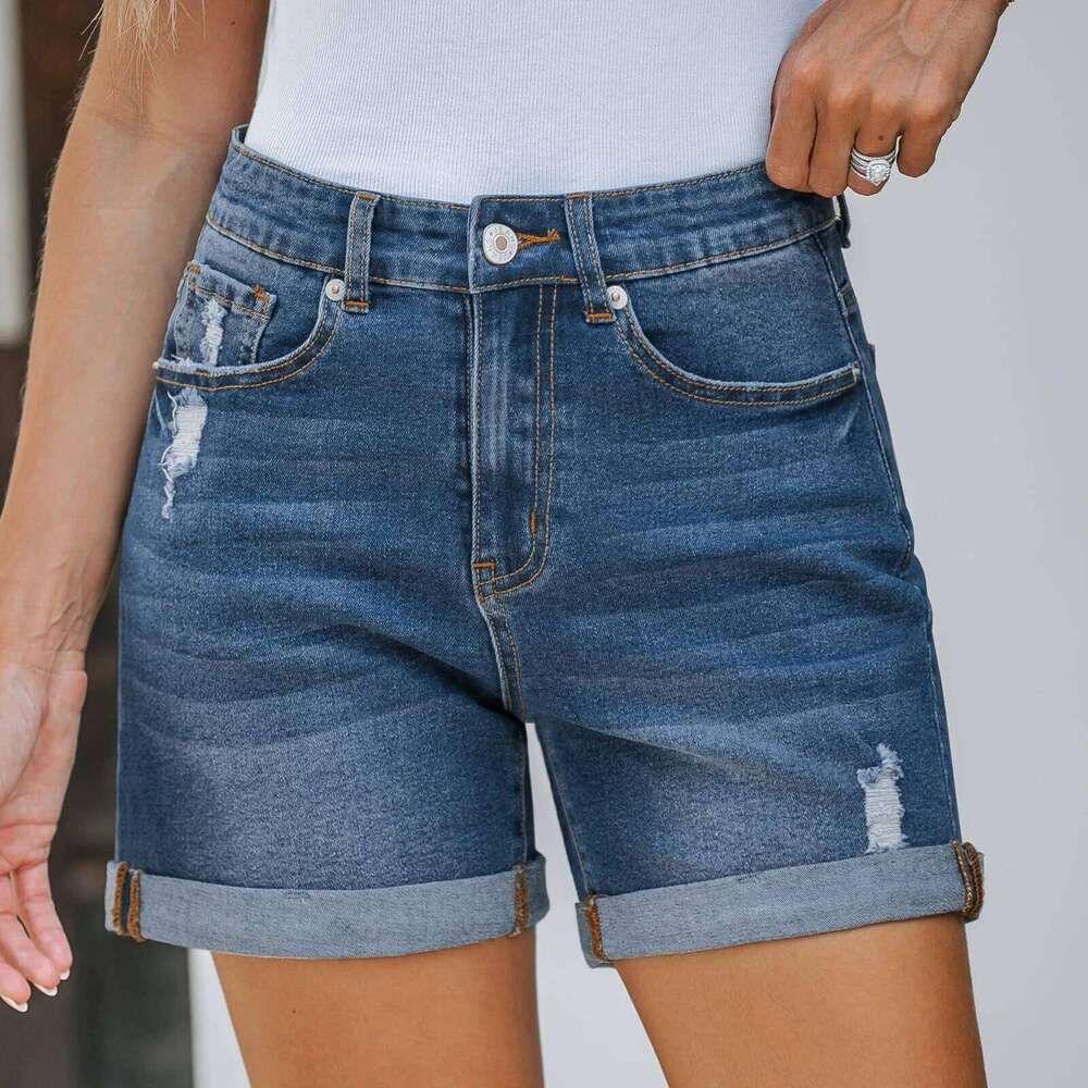 Retro American High Waist Jeans Women Summer Sexy Slimming Hot Pants Trendy Shorts Cotton Material from Mainland China H260209-image-1094705882