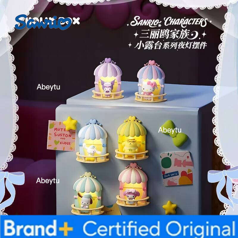 Sanrio New Genuine Stock Family Small Terrace Series Night Light Blind Box Refrigerator Magnet Ornament Cute Toys Birthday Gifts H260209-image-1095261158