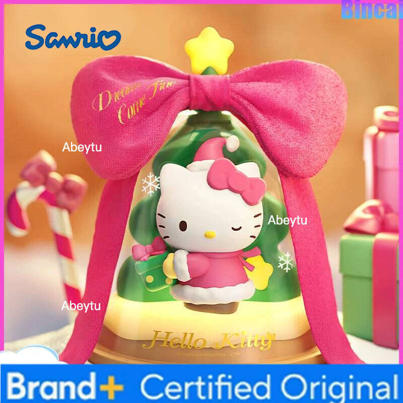 Sanrio Genuine Hello Kitty Christmas Tree Luminous Ornament - Kawaii Atmosphere Lamp, New Martube Girls Bedroom Decor Gift H260209-image-1095262098