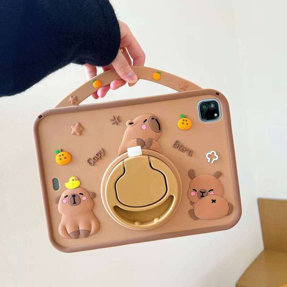 For iPad Pro 10.5 10.2 8th 7th 9.7 Air 11 Mini 7 6 5 4 3 2 1 Cute Cartoon Capybara Silicone Tablet Protective Case Z260209-image-1094690064