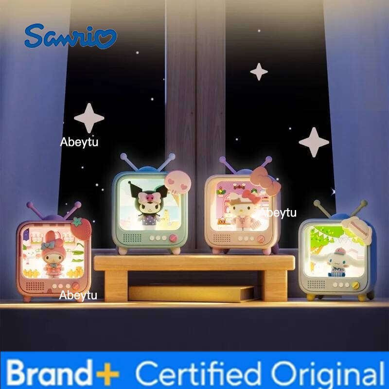 Sanrio kawaii Character TV Channel Series Luminous Night Light Toys Anime Kuromi Cinnamoroll HelloKitty Girls Desktop Ornaments H2602091-image-1095305300