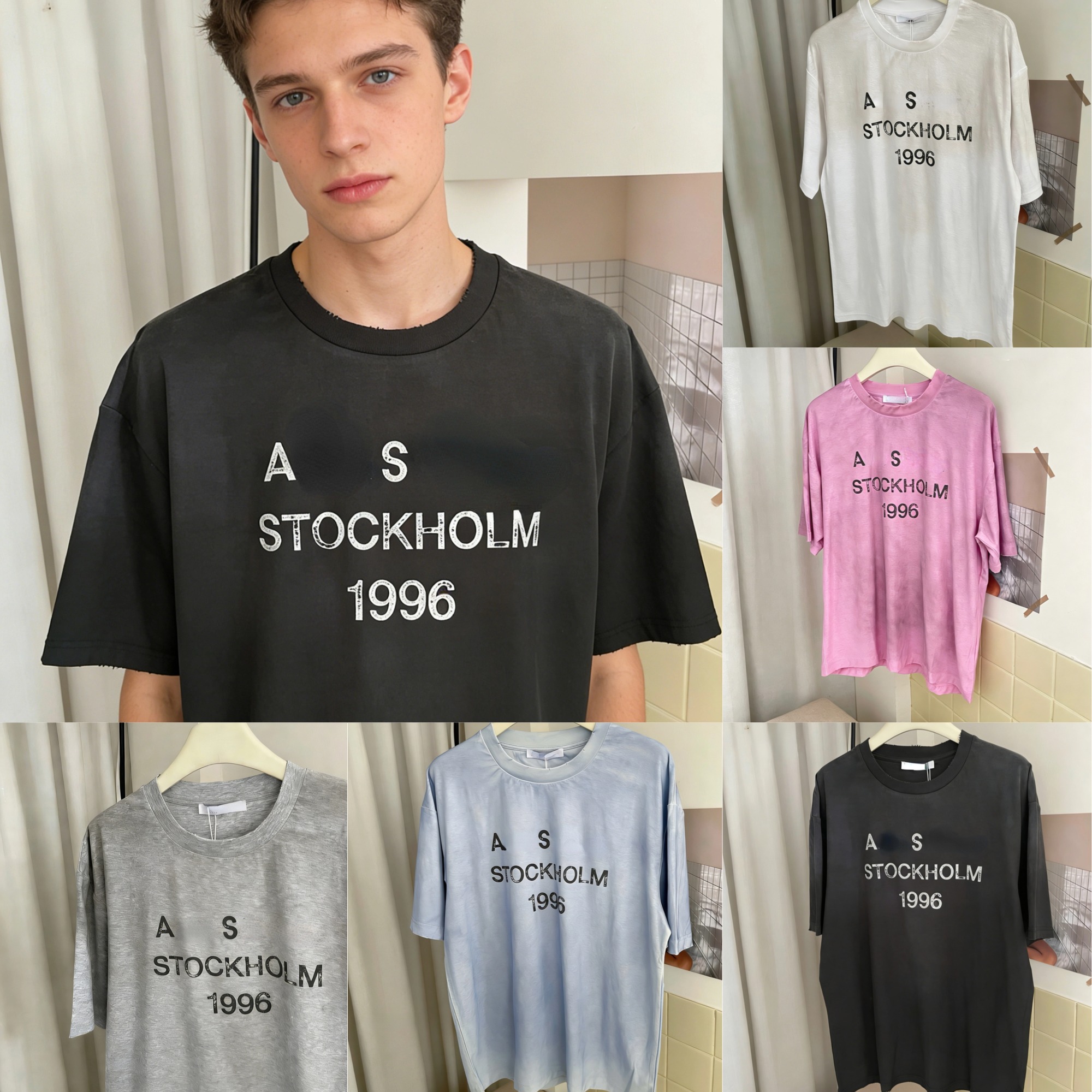 Men's T-Shirts Designer T-Shirts Cotton Letter Number Printed T-Shirts Weathered Loose Fashion Y2k T-Shirts Men And Women T-Shirts