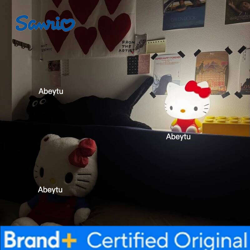 Sanrio Anime Hello Kitty 3D Led Touch Plug-In Night Light Cartoon Bedroom Sleep Eye Lamp Desktop Model Ornaments Home Decoration Gift H260209-image-1095261357