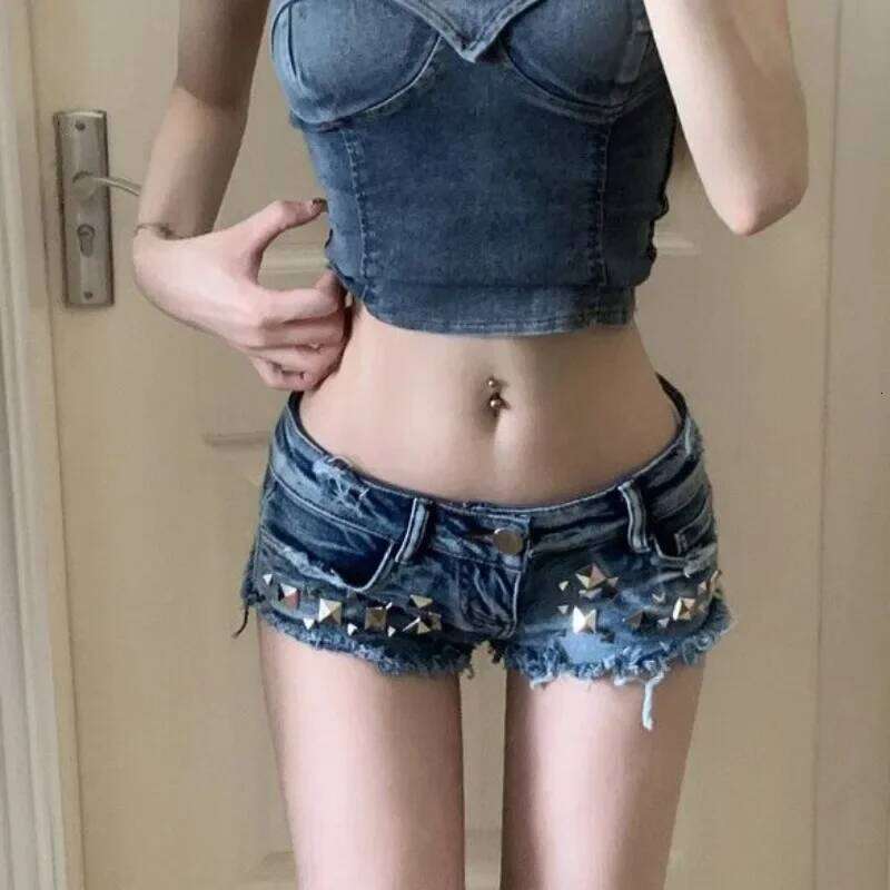 Micro Mini Women's Denim Shorts Tight Booty New In Skinny Female Short Jeans Pants Cheap Design Youthful Flowy Hot XXL XL H260209-image-1094705565