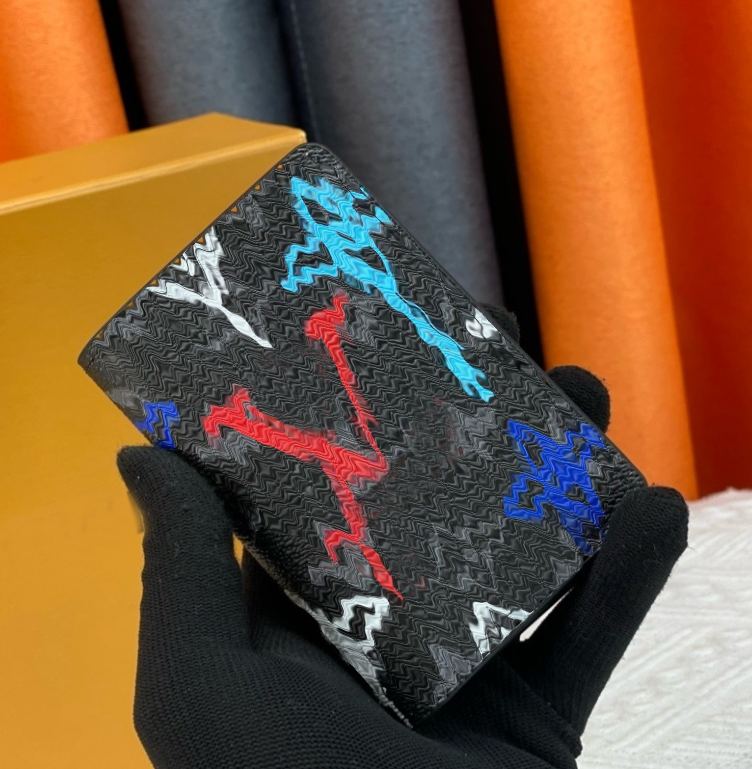 Unisex Designer Mini Wallet for Men & Women Fashion Shadow Short Card Holder Premium Quality Classic Floral & Letters Small Purse Pocket Organiser M