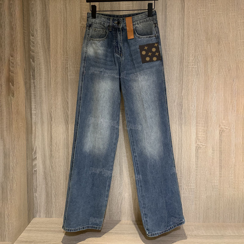 Jean à jambes larges de marque pour femmes, pantalon en Denim bleu taille haute de styliste, pantalon décontracté pour vacances d'été, quotidien