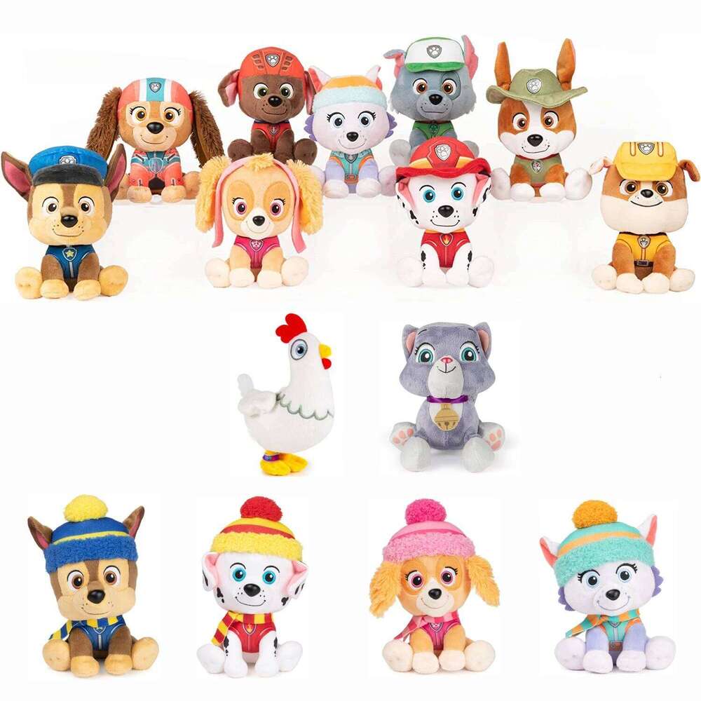 High quality 2024 Paw Patrol Chase Everest Cat Chicken Kawaii Plush Toys Anime Stuffed Doll Kids Birthday Children Gift H260210-image-1094748256