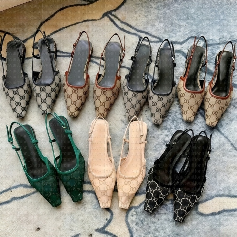 Dress Shoes Slingback high heels Lace up shallow cut shoes Sandals Mid Heel Black mesh with crystals sparkling Print shoes Rubber Leather Ankle Stra