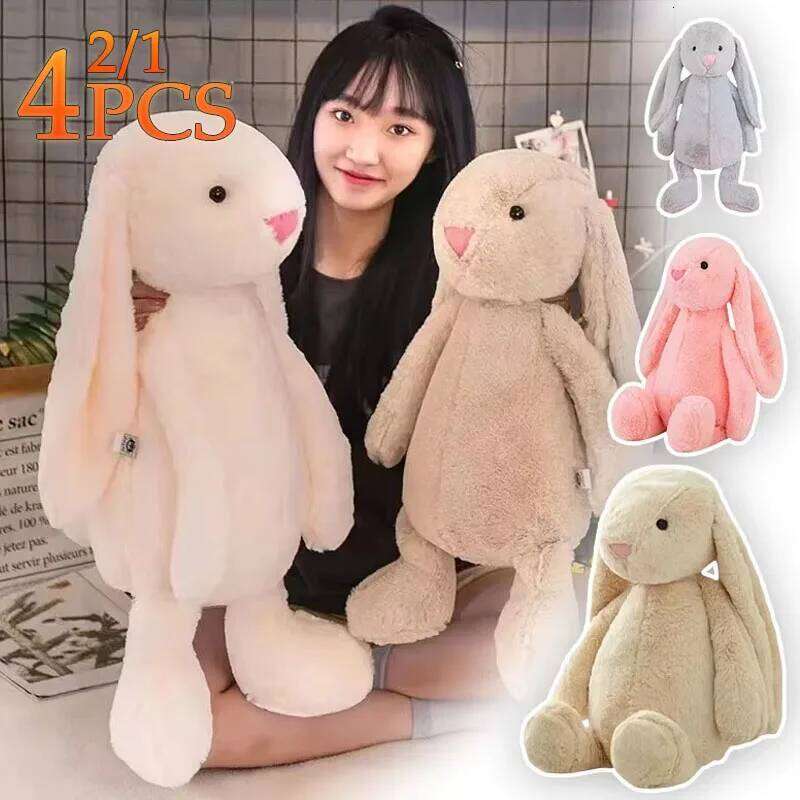 1-4PCS Bunny Children's Sleepy Soothing Dolls Shy Pink Rabbit Doll Children Gift Bedroom Plush Ornament H260210-image-1094747604