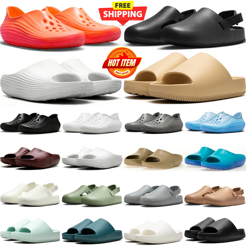 free shipping designer calm mule slippers ReactX Rejuven8 slide Vista Sandal mens sneakers Safety Orange Triple White Black Green jogging walking-image-999851326
