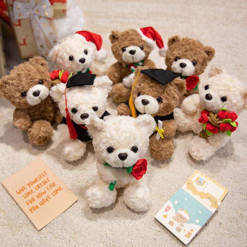 17cm Holiday Teddy Plush Valentine Christmas Graduation Days Kawaii Little Bear Stuffed Dolls Home Decor Toys H260210-image-1094748160