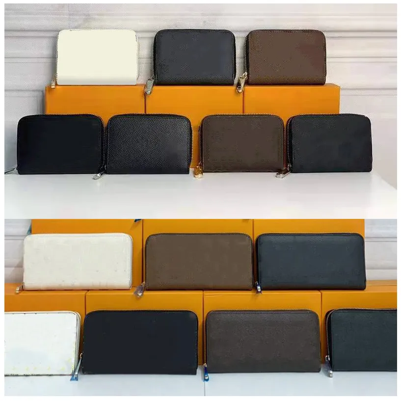 wholesale brand designer women wallets Top quality purses pu leather classic style multicolor Mmen short wallet Card holder Holders classic zipper p
