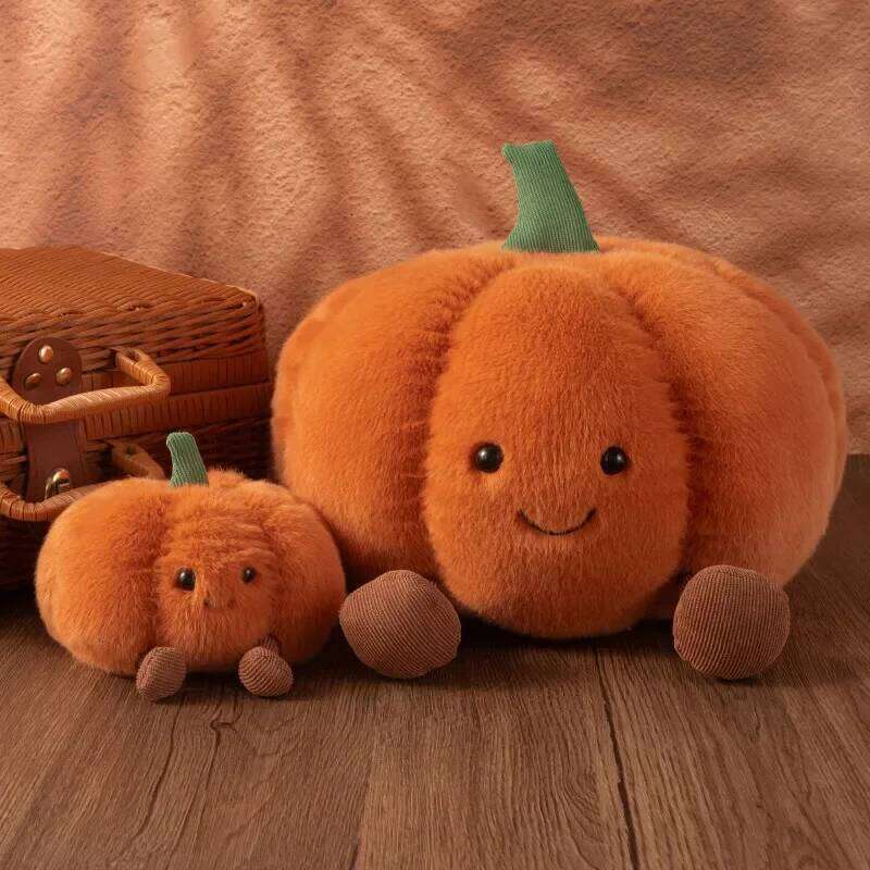 Cartoon Plushies Soft Pumpkin with Smile Face Halloween Decorations Plant Stuffed Doll Holiday Throw Pillow H260210-image-1094747556