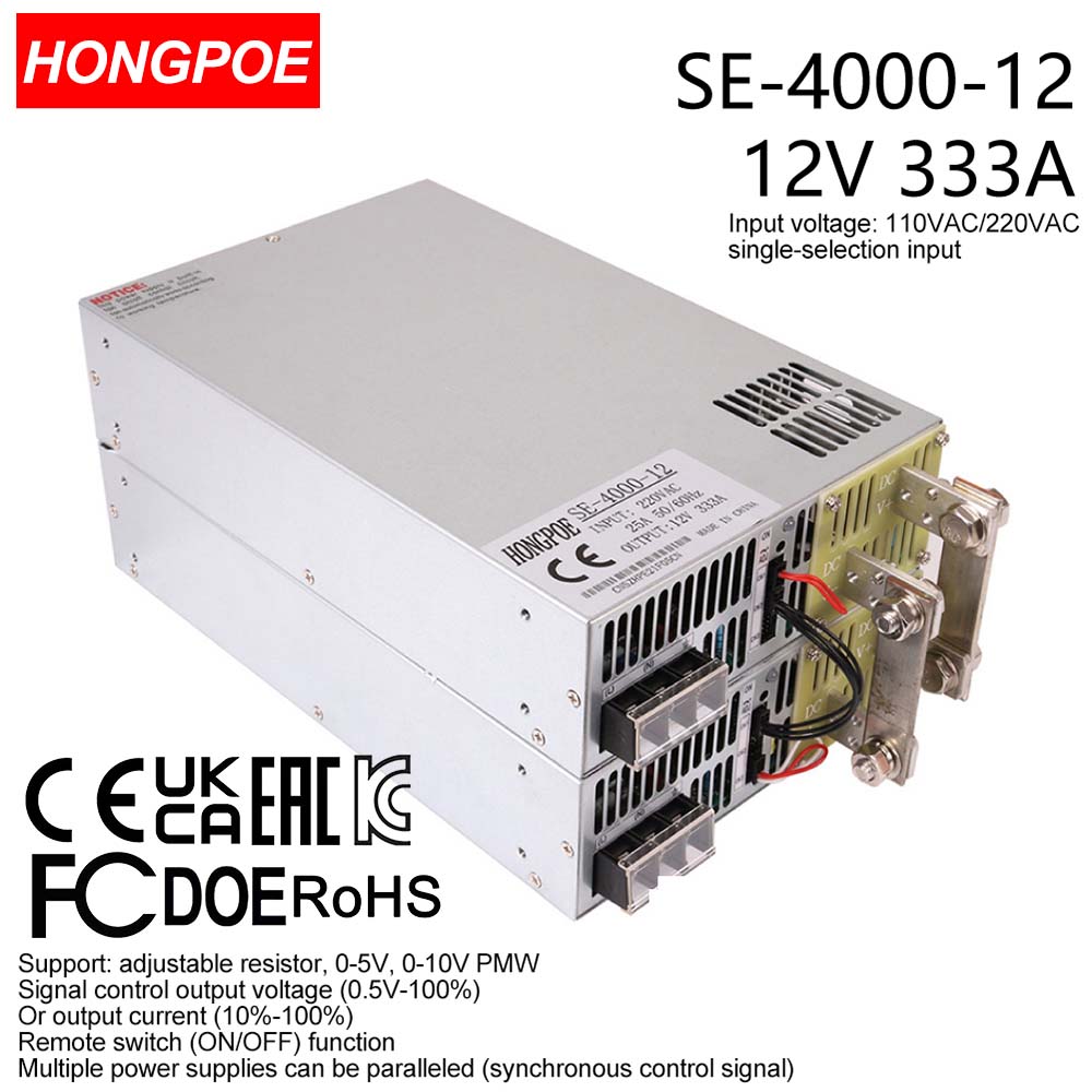 0-12V 333A 4000W Adjustable AC-DC 0-5V 0-10V PLC/PMV signal control transformer, suitable for motor/battery/solar/industrial control. CE certifie-image-1109161082