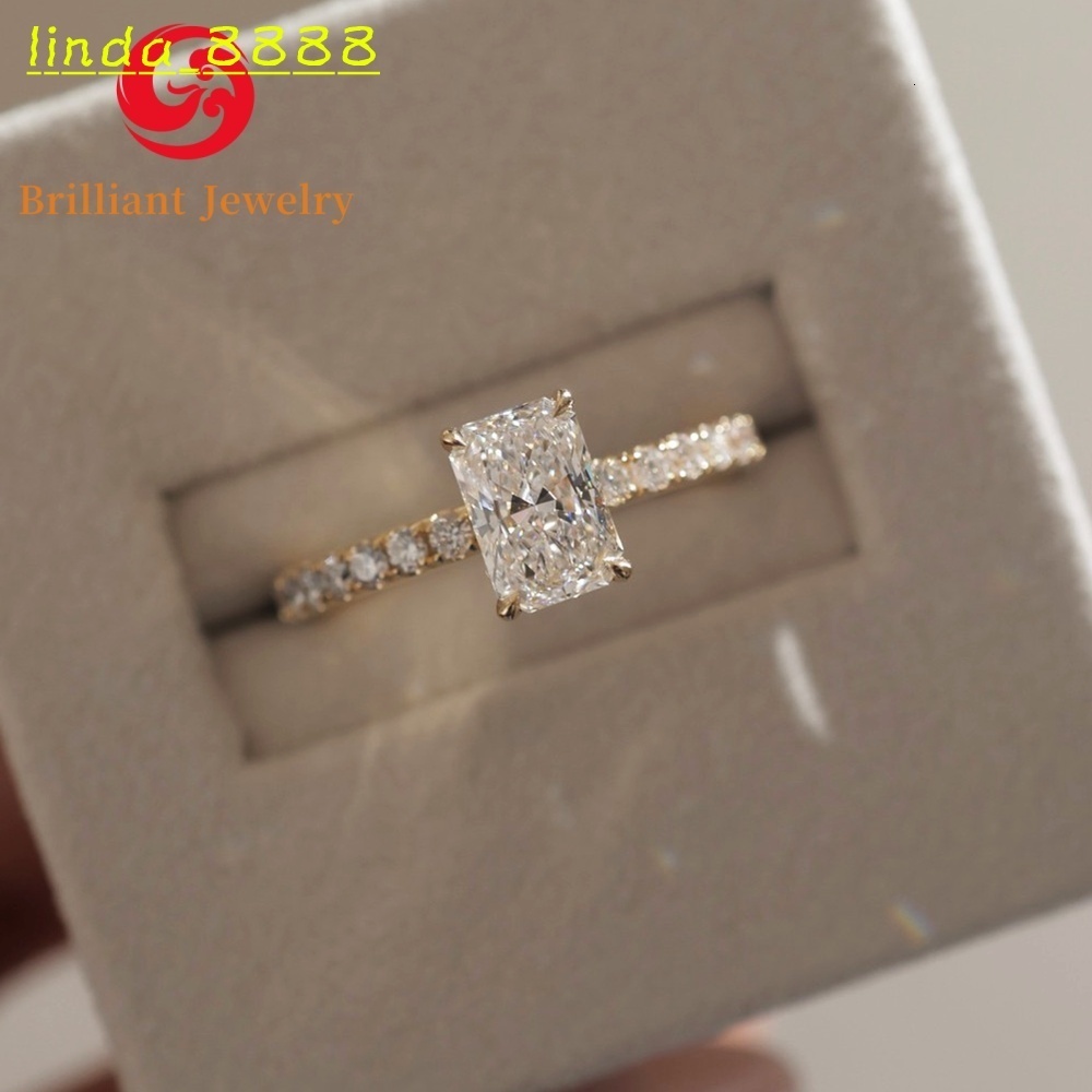 Custom 14K 18K Gold Radiant D VS1 VVS1 IGI Certified Lab Grown Diamond Engagement Wedding Ring for Women