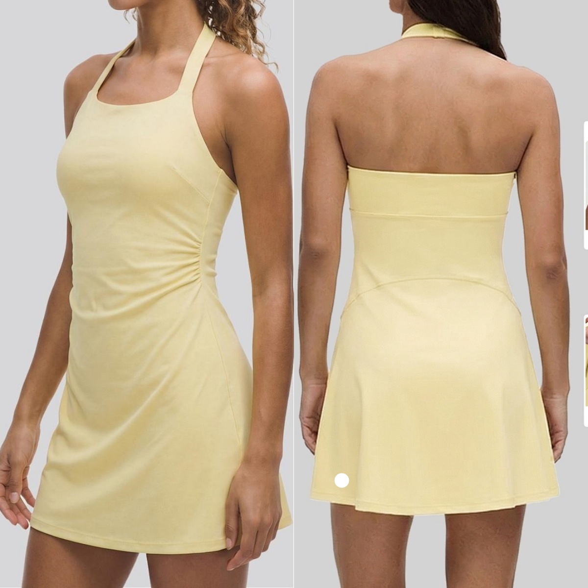 UU-L5794 Neck-hanging Yoga One-piece Skirt Women's Wardrobe Malfunction-proof Sports Dress Fashion Sports Tennis Dress with Chest Pad