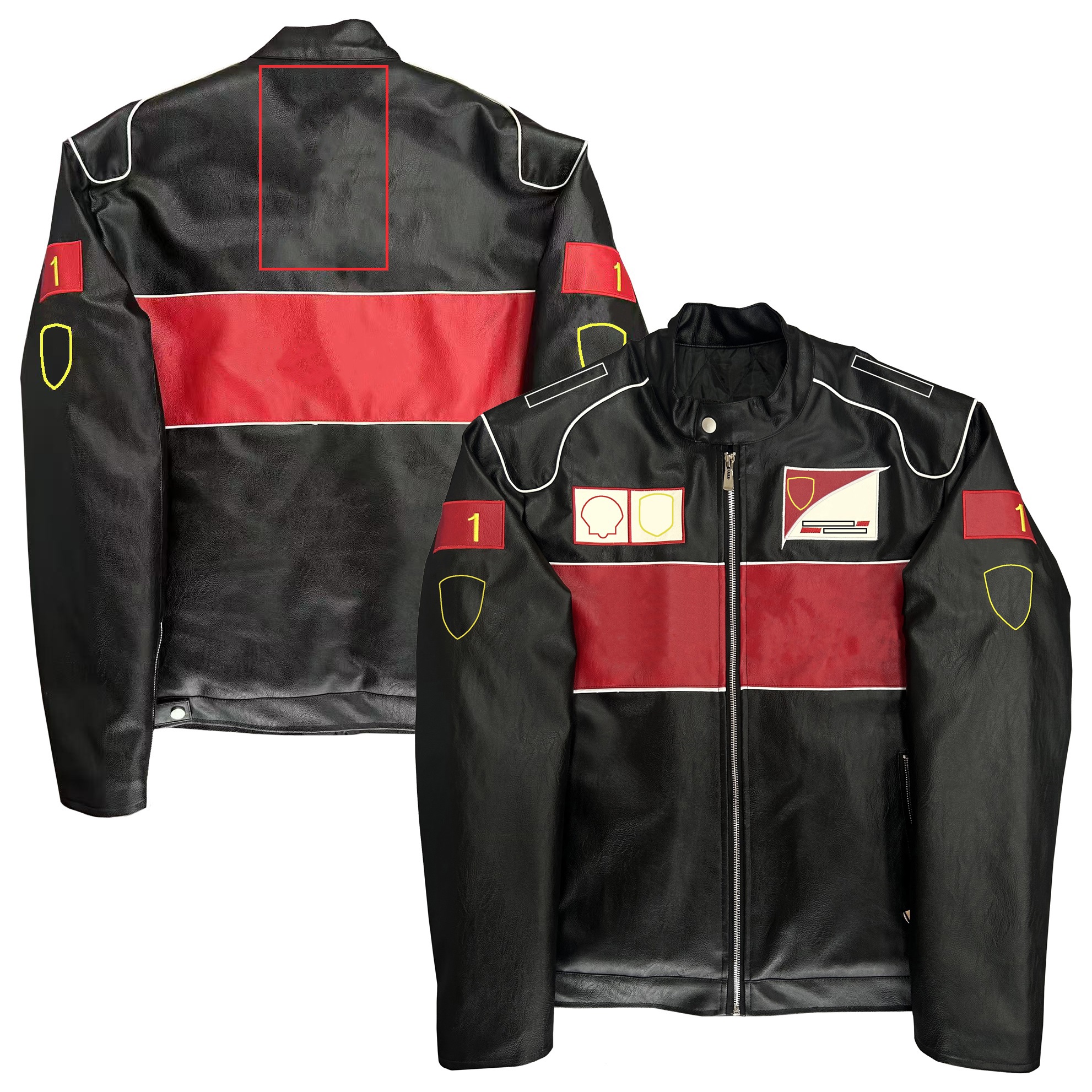 2026 F1 Racing Retro Leather Jacket Men Formula 1 Team Logo Embroidery Biker Jacket Unisex Motorcycle Windproof Zip Cotton Jacket