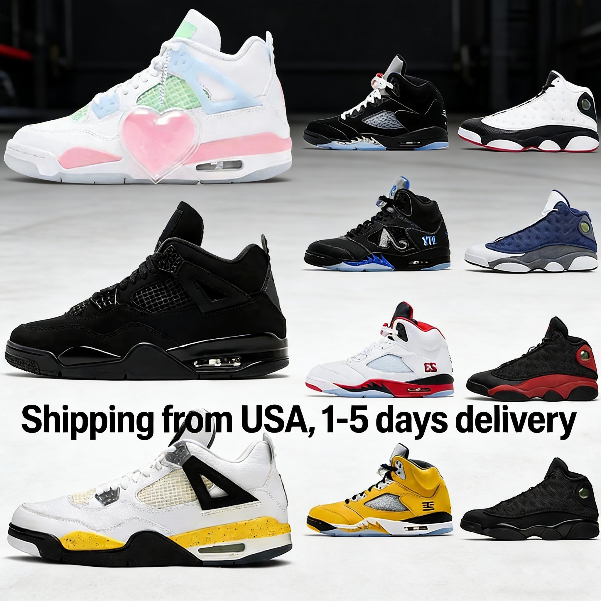 2027 Chaussures de basket-ball 4 Sneaker Valentine Day Black Cat Tour Jaune 5 Noir Métallique Réinventé Rouge Feu Tokyo Boro Racer Bleu 13 Bred F