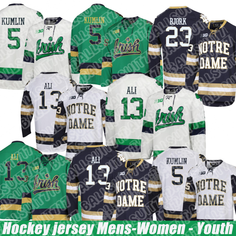 Notre Dames hockey jersey #2 Muzzatti #3 Werner #4 Nelson #5 Fischer hockey jersey