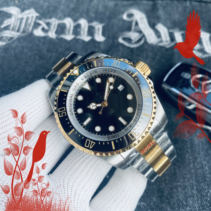 YZ Men Watch D Blue SEADWELLER Ceramic Bezel 44mm Stainless Steel BLSO Automatic Mechanical Machinery Black Diver Mens Watches Wristwatches 6579