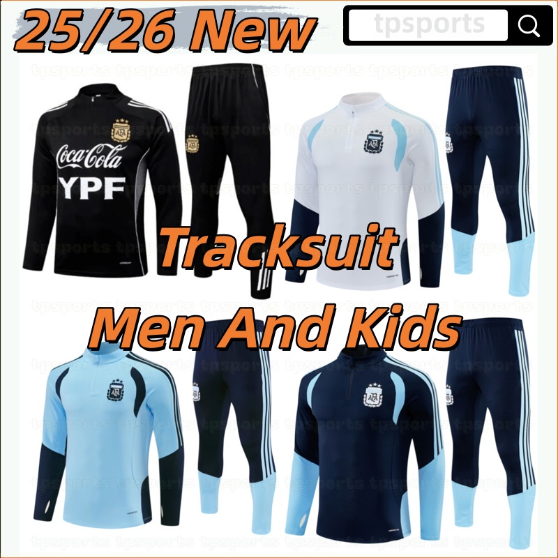 25 26 Argentina tracksuit training suit long sleeve suit kit uniform chandal adult sweatshirt Sweater long sleeved men kids sets Argentino