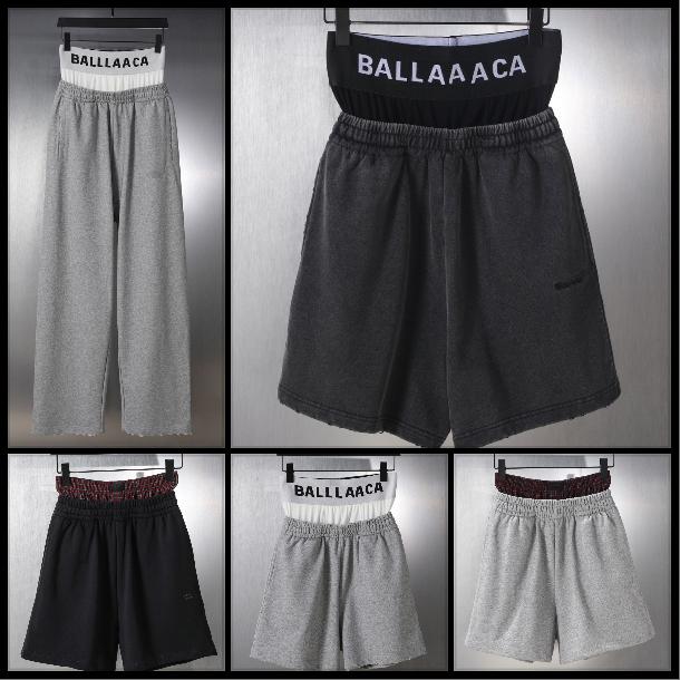 Designer Men's Shorts Double Waistband Plaid Trim Embroidered Letter Cotton Sweat Shorts High fashion Unisex